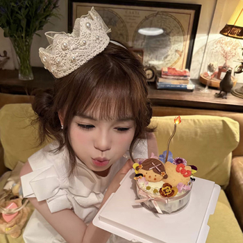 Krona za rođendan – šešir za glavu od tkanine, ručna izrada, ženski influencer stil