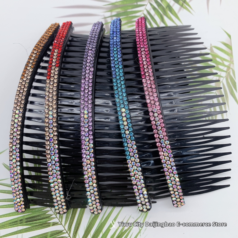 Češalj za kosu - cvjetnog oblika, plastični s dijamantima ukrasom, jednostavan ženski stil, za šiške