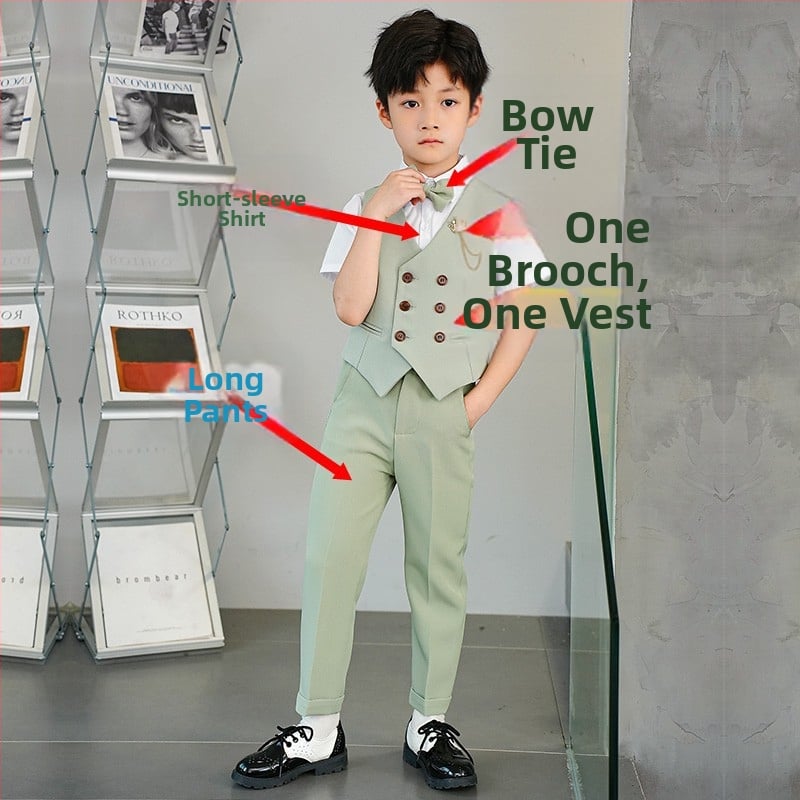 Детски костюм със сако – стил Англия; полиестер 80%; за деца над 8 г; сезон лято 2024 (Полиестер 80%, стил Англия, възраст 8+, лято 2024)