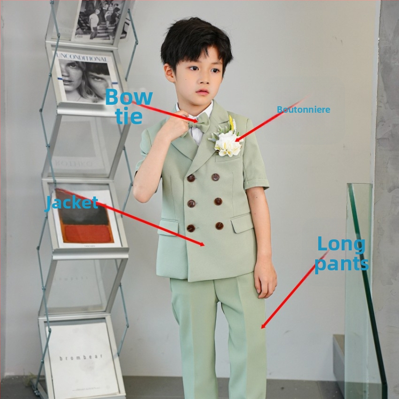 Детски костюм със сако – стил Англия; полиестер 80%; за деца над 8 г; сезон лято 2024 (Полиестер 80%, стил Англия, възраст 8+, лято 2024)