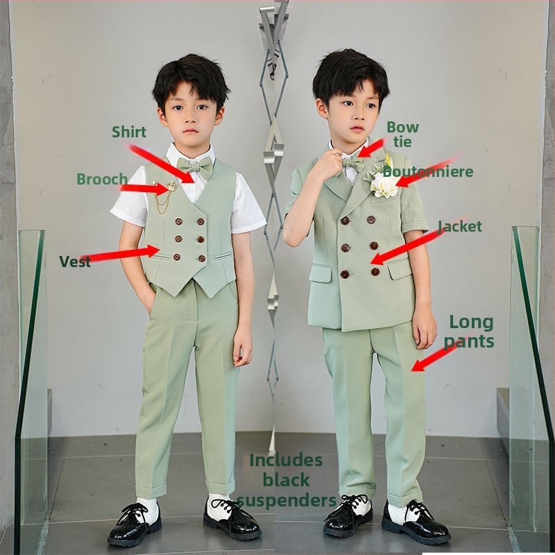 Детски костюм със сако – стил Англия; полиестер 80%; за деца над 8 г; сезон лято 2024 (Полиестер 80%, стил Англия, възраст 8+, лято 2024)