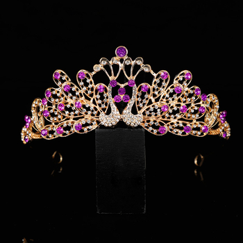 Korejski stil vjenčana diadem za kosu s Rhinestone kristalima, PT900 čistoće, elektroplatirani spoj, bijeli kristali, vjenčani dodatak