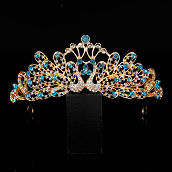 Korejski stil vjenčana diadem za kosu s Rhinestone kristalima, PT900 čistoće, elektroplatirani spoj, bijeli kristali, vjenčani dodatak