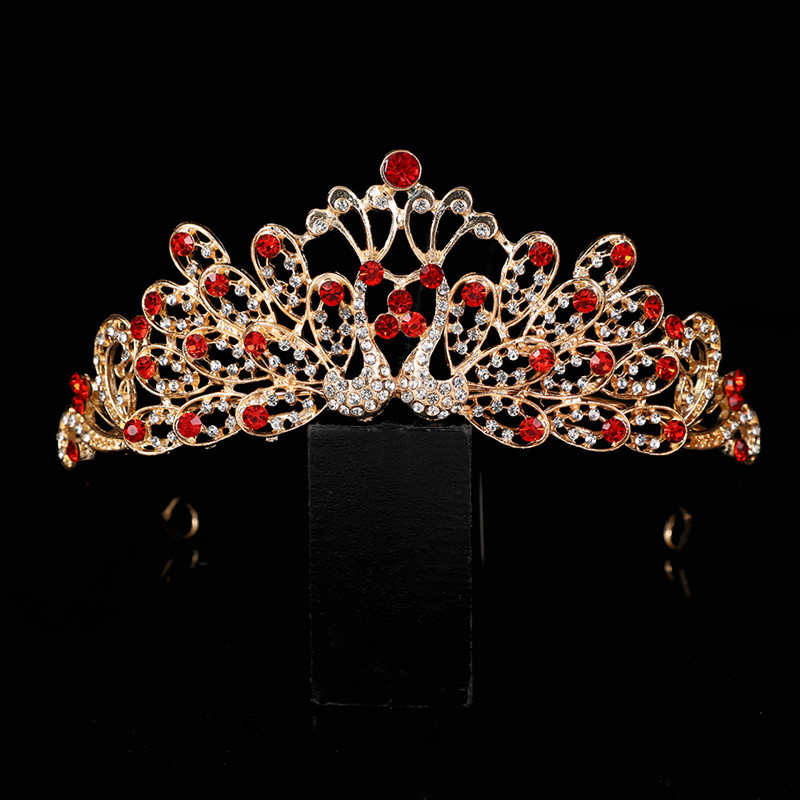 Korejski stil vjenčana diadem za kosu s Rhinestone kristalima, PT900 čistoće, elektroplatirani spoj, bijeli kristali, vjenčani dodatak