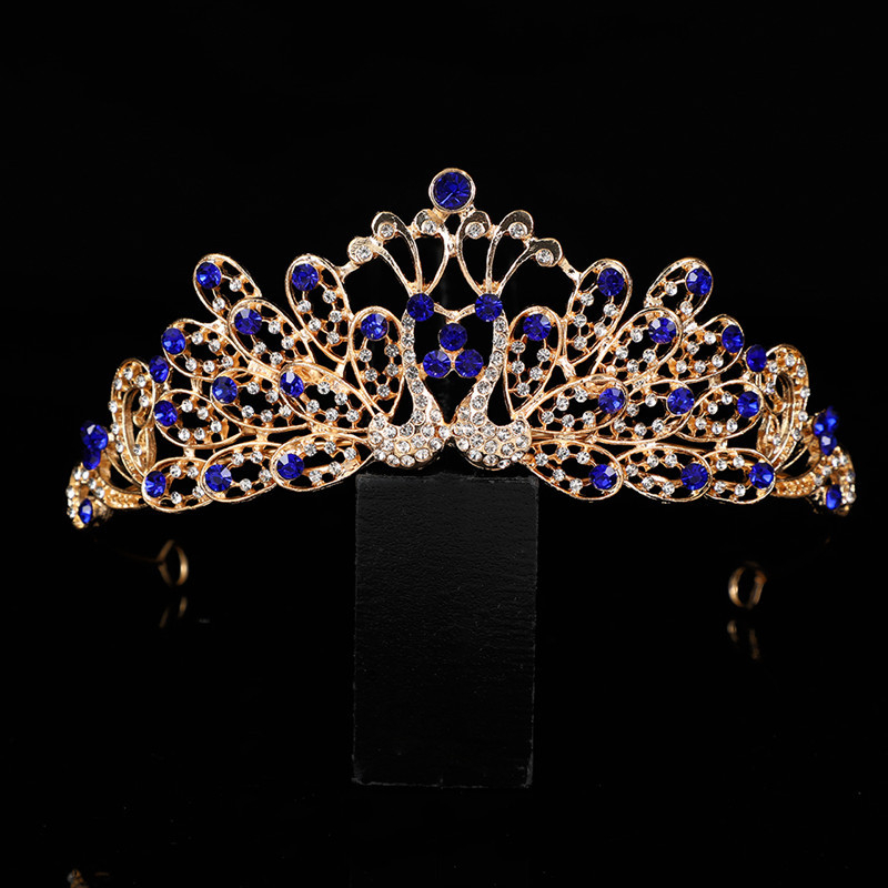 Korejski stil vjenčana diadem za kosu s Rhinestone kristalima, PT900 čistoće, elektroplatirani spoj, bijeli kristali, vjenčani dodatak