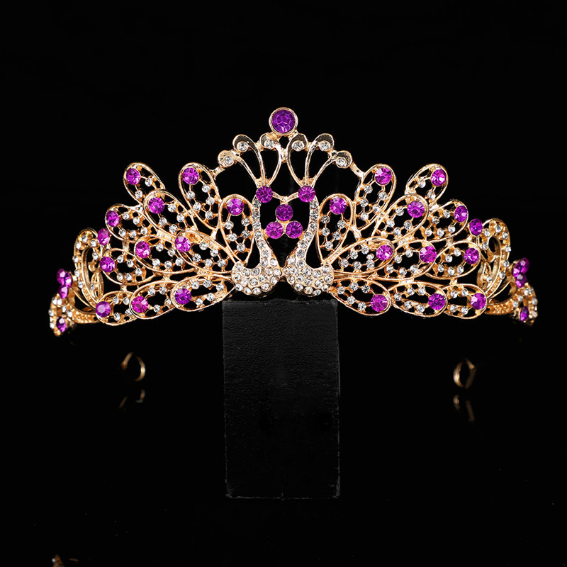 Korejski stil vjenčana diadem za kosu s Rhinestone kristalima, PT900 čistoće, elektroplatirani spoj, bijeli kristali, vjenčani dodatak