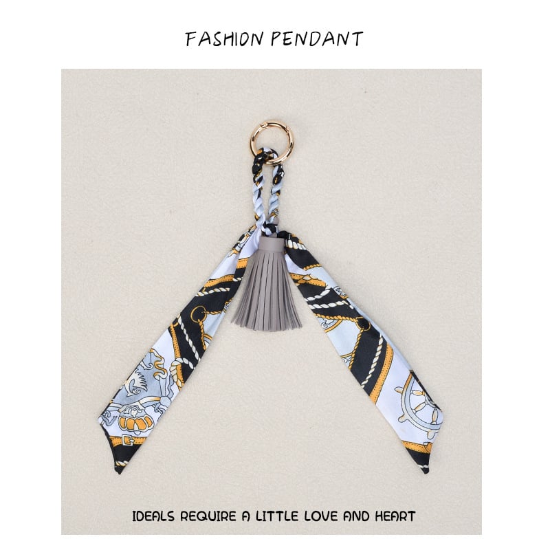 Diaojie Полиестерен шал-висулка за чанта и ключодържател — лека и стилна за зряла жена