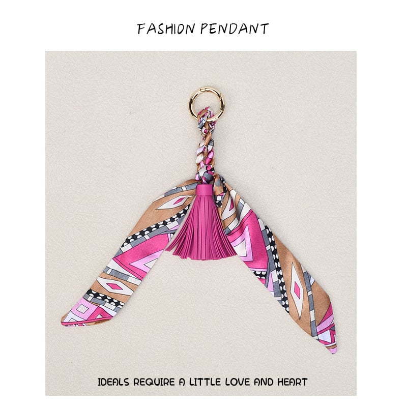 Diaojie Полиестерен шал-висулка за чанта и ключодържател — лека и стилна за зряла жена