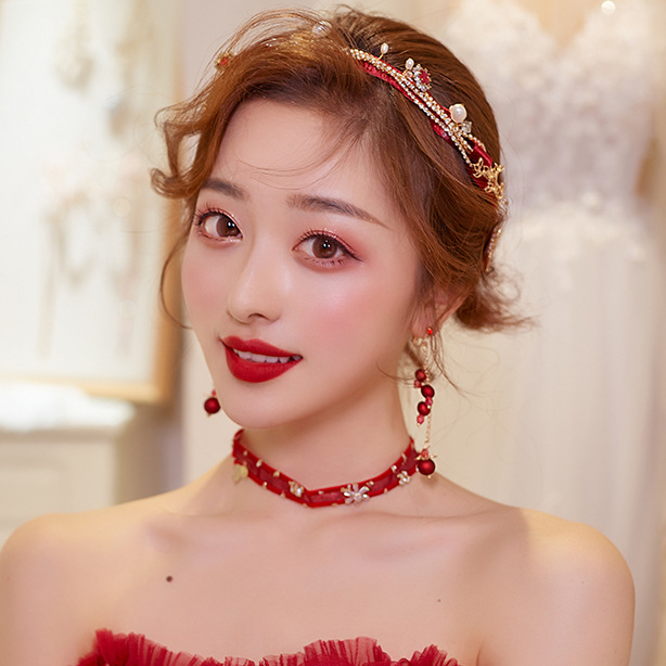 Līgavas galvas rotas — metāla konstrukcija, roku darbs, sānu matu spraudnis, izcelsme: Jinhua