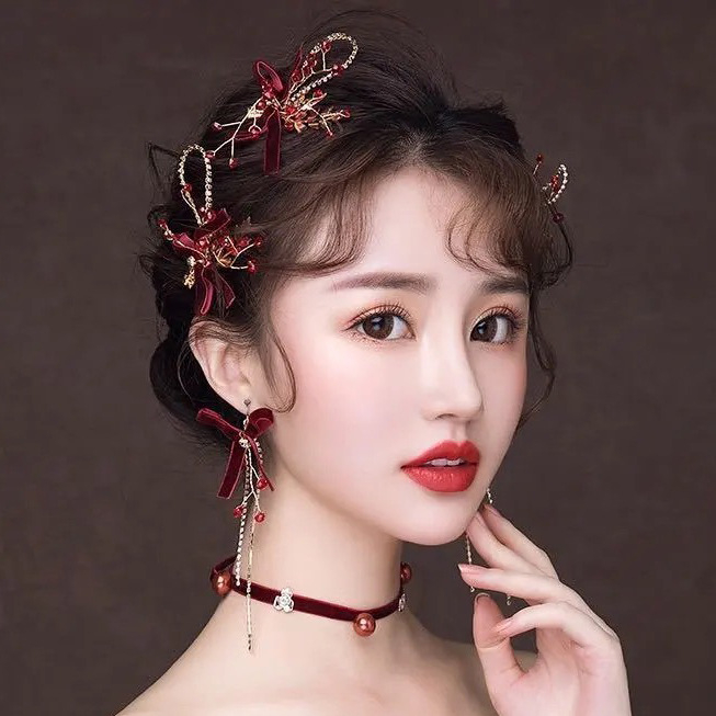 Līgavas galvas rotas — metāla konstrukcija, roku darbs, sānu matu spraudnis, izcelsme: Jinhua