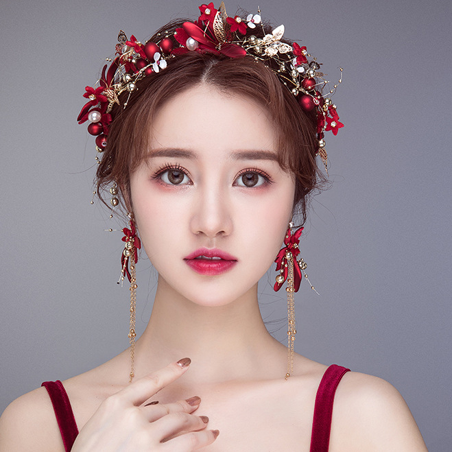 Līgavas galvas rotas — metāla konstrukcija, roku darbs, sānu matu spraudnis, izcelsme: Jinhua