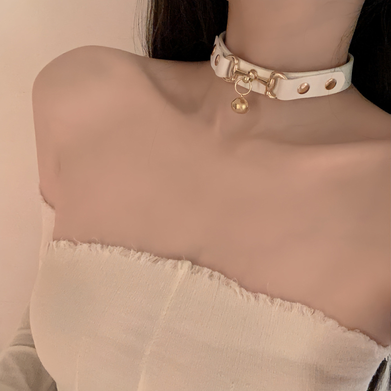 Colier choker cu clopot din aliaj, pandantiv din aliaj, lanț cu mai multe straturi