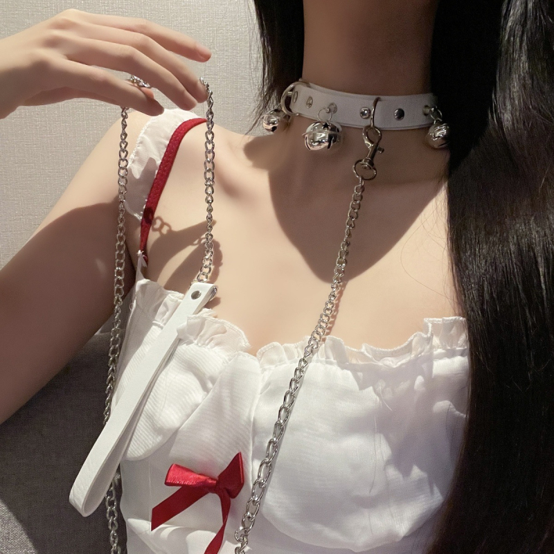 Colier choker cu clopot din aliaj, pandantiv din aliaj, lanț cu mai multe straturi