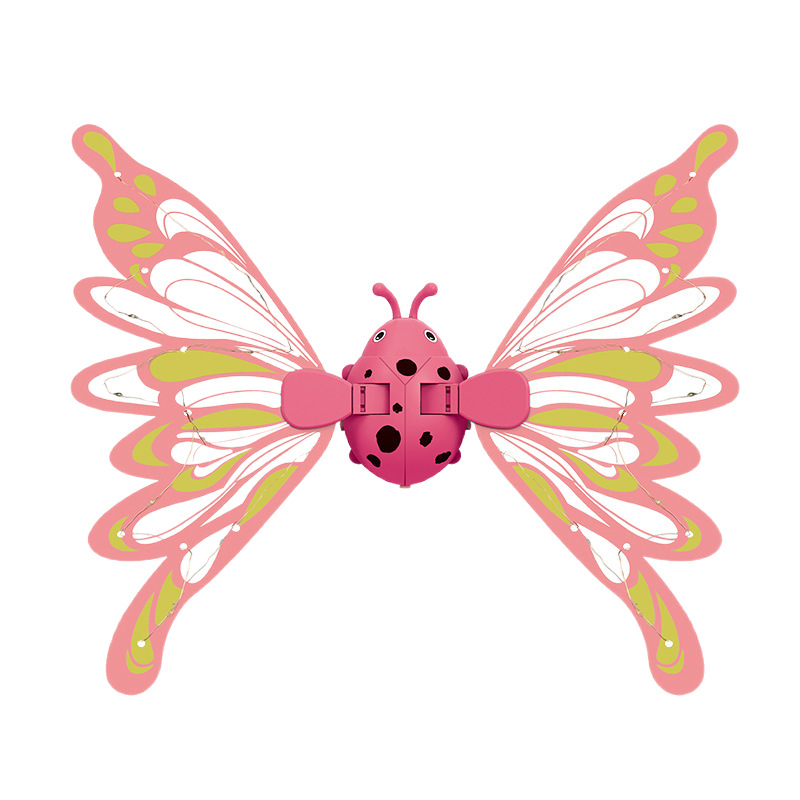 Világító pillangó szárnyak gyerekeknek, mozgó szárnyak, hátsó dísz, műanyag anyag, 4–6 éveseknek