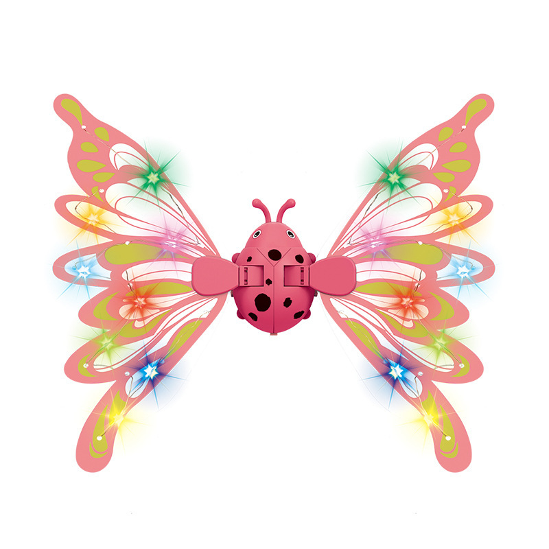 Világító pillangó szárnyak gyerekeknek, mozgó szárnyak, hátsó dísz, műanyag anyag, 4–6 éveseknek