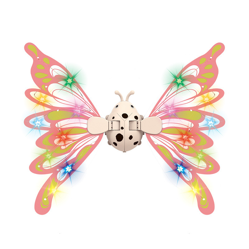 Világító pillangó szárnyak gyerekeknek, mozgó szárnyak, hátsó dísz, műanyag anyag, 4–6 éveseknek