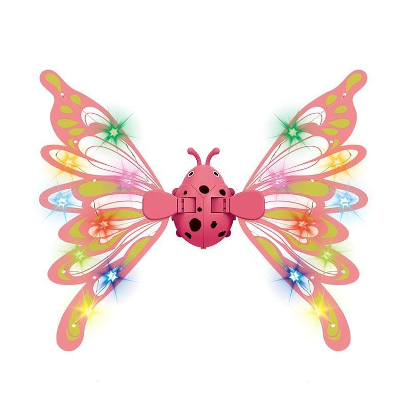 Világító pillangó szárnyak gyerekeknek, mozgó szárnyak, hátsó dísz, műanyag anyag, 4–6 éveseknek