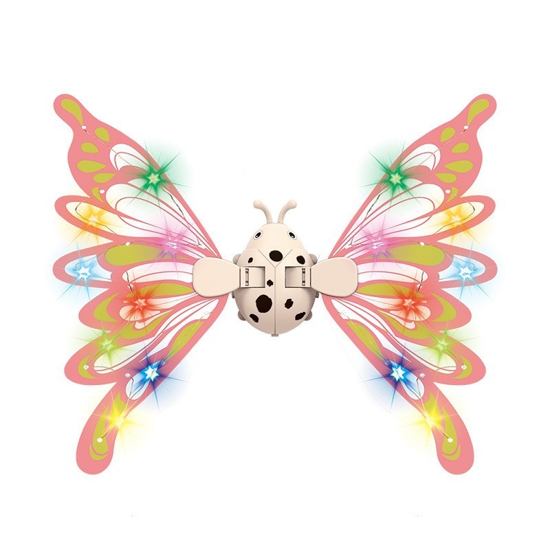 Világító pillangó szárnyak gyerekeknek, mozgó szárnyak, hátsó dísz, műanyag anyag, 4–6 éveseknek