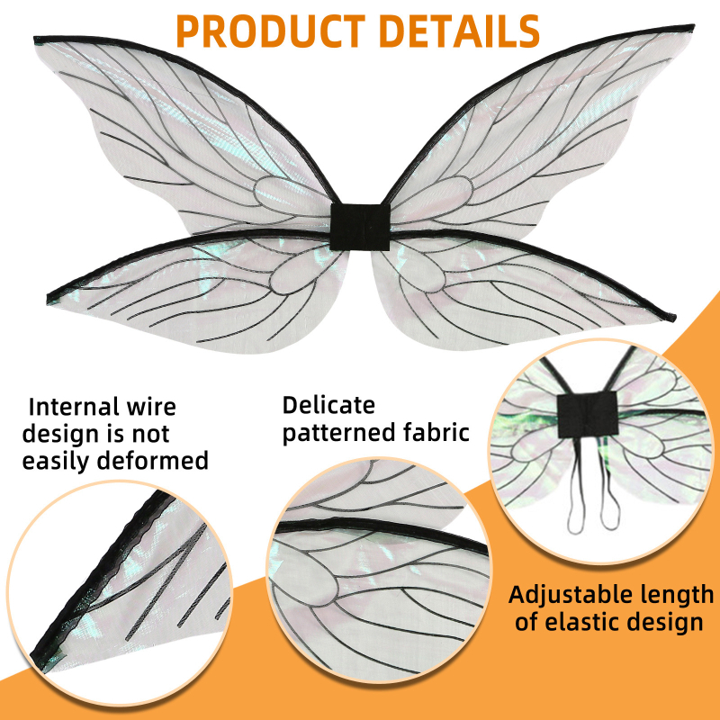 Φτερά αγγέλου – αξεσουάρ μακιγιάζ, ύφασμα, ραμμένα, κατάλληλα για παιδιά και ενήλικες, συσκευασμένα σε OPP σακούλα