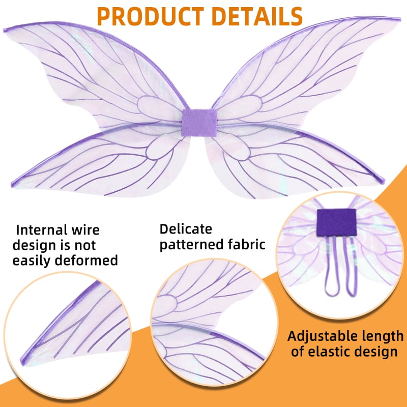 Φτερά αγγέλου – αξεσουάρ μακιγιάζ, ύφασμα, ραμμένα, κατάλληλα για παιδιά και ενήλικες, συσκευασμένα σε OPP σακούλα