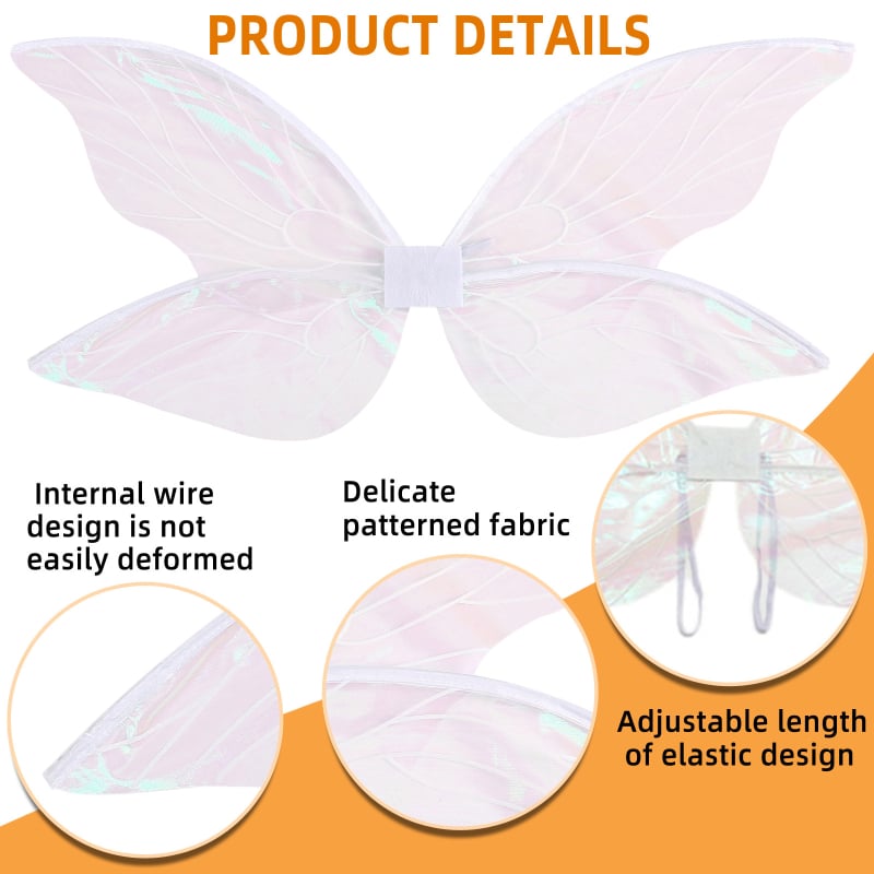 Φτερά αγγέλου – αξεσουάρ μακιγιάζ, ύφασμα, ραμμένα, κατάλληλα για παιδιά και ενήλικες, συσκευασμένα σε OPP σακούλα