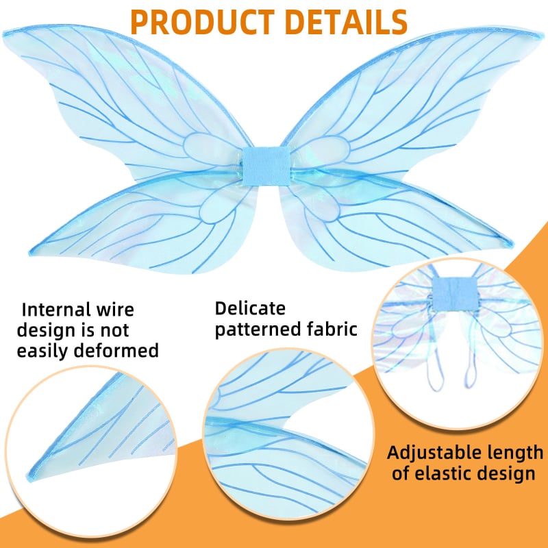 Φτερά αγγέλου – αξεσουάρ μακιγιάζ, ύφασμα, ραμμένα, κατάλληλα για παιδιά και ενήλικες, συσκευασμένα σε OPP σακούλα
