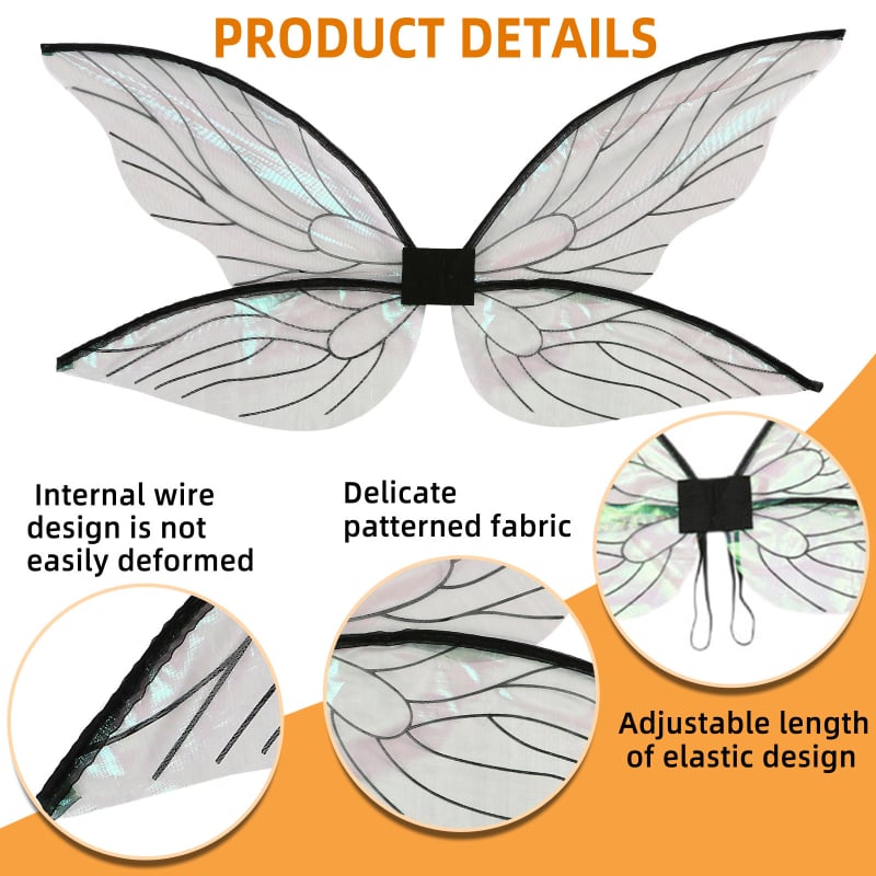 Φτερά αγγέλου – αξεσουάρ μακιγιάζ, ύφασμα, ραμμένα, κατάλληλα για παιδιά και ενήλικες, συσκευασμένα σε OPP σακούλα