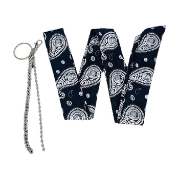 Centură lanț pentru pantaloni cu lanț metalic și eșarfă de mătase – cataramă din aliaj, închidere automată, material principal: mătase