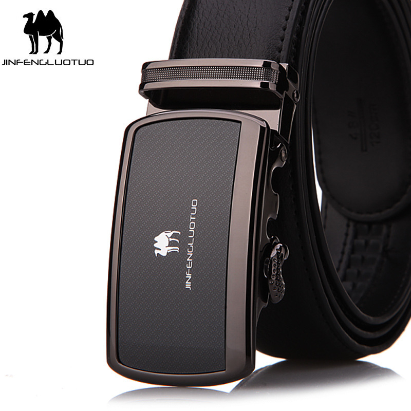 Kožni muški poslovni pojas s automatskom kopčom, dvostruka teleća koža, kopča od legure, širina 2-4 cm