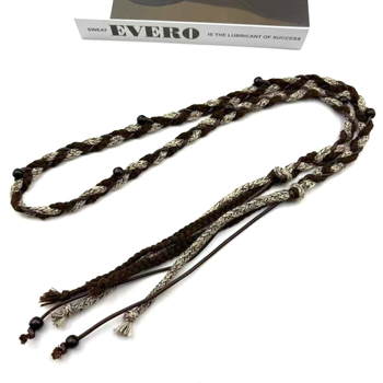 Ručno pleteni pojas od voskane konopce, širina preko 4 cm, zapinjanje na snap kopču, boemski, retro, etnički, kineski, književni stil