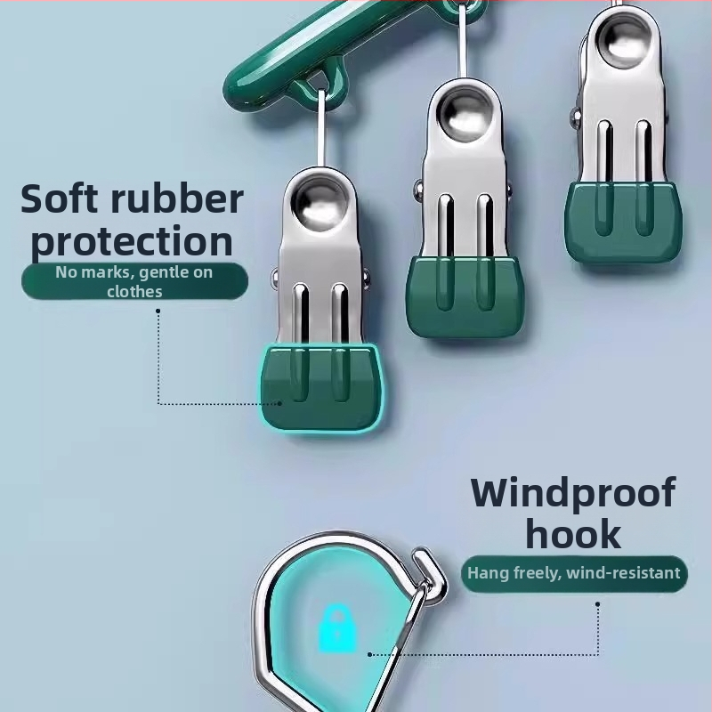 Klipy na ponožky zo zinkovej zliatiny, zakrivený vešiak na sušenie oblečenia, viacklipsové, nerozšíriteľné, moderný minimalistický štýl