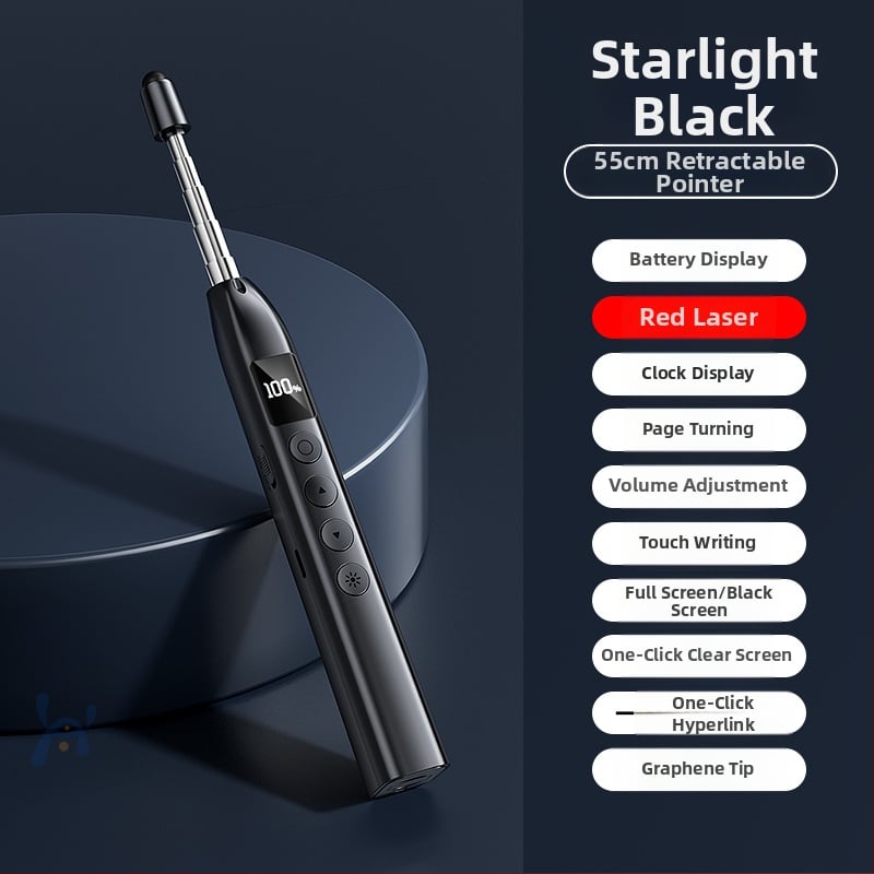 Απομακρυσμένος λέιζερ δείκτης για μετακίνηση σελίδων PPT και πίνακα, με ψηφιακό τηλεσκοπικό δείκτη