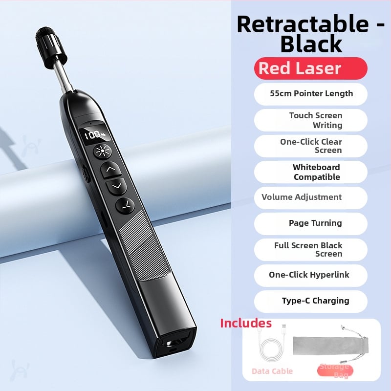 Απομακρυσμένος λέιζερ δείκτης για μετακίνηση σελίδων PPT και πίνακα, με ψηφιακό τηλεσκοπικό δείκτη