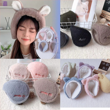 Unisex kašmiera ausu sargi, pūkaini, biezāki ziemas siltumam, ar karikatūras rakstu