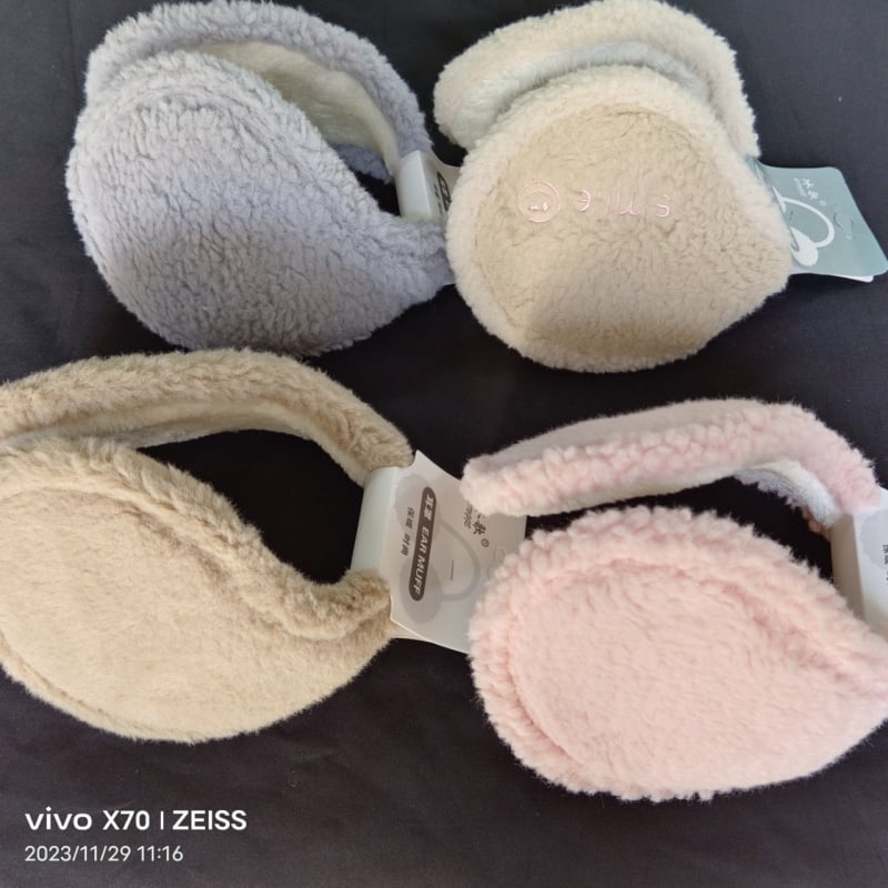 Unisex kašmiera ausu sargi, pūkaini, biezāki ziemas siltumam, ar karikatūras rakstu