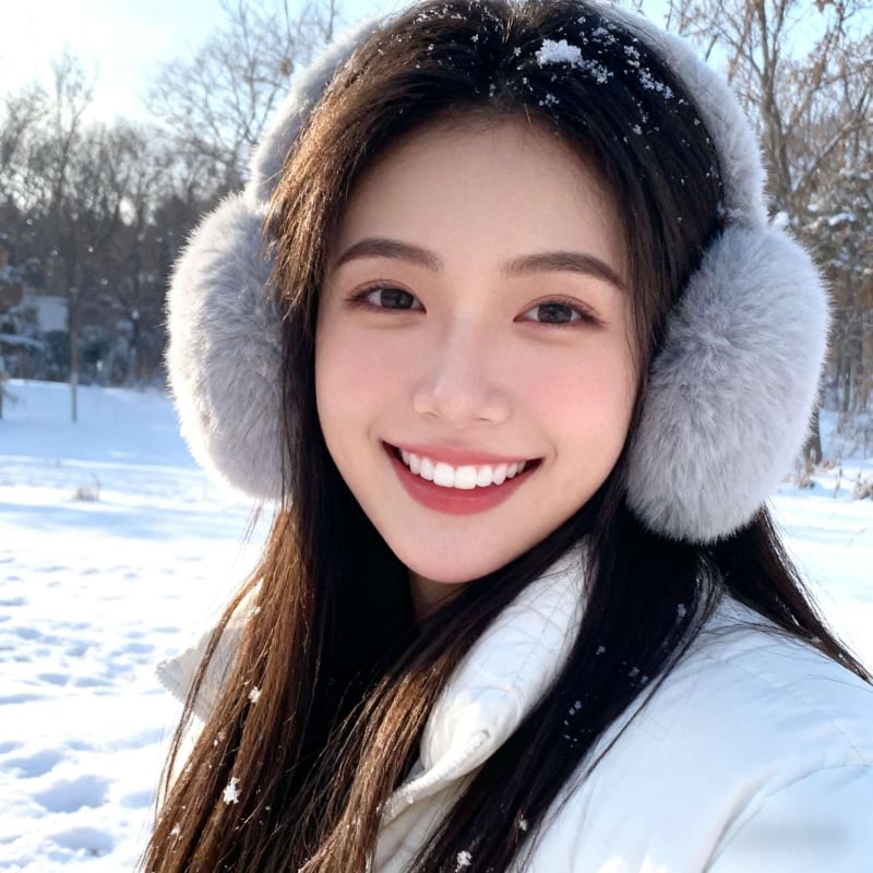 Sieviešu ziemas ausu aizsargi velosipēdam, pūkaini, pret vēju un silti, ar svītru rakstu