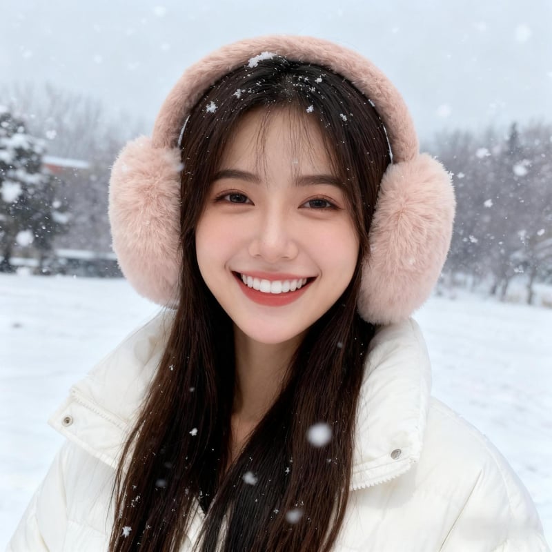 Sieviešu ziemas ausu aizsargi velosipēdam, pūkaini, pret vēju un silti, ar svītru rakstu