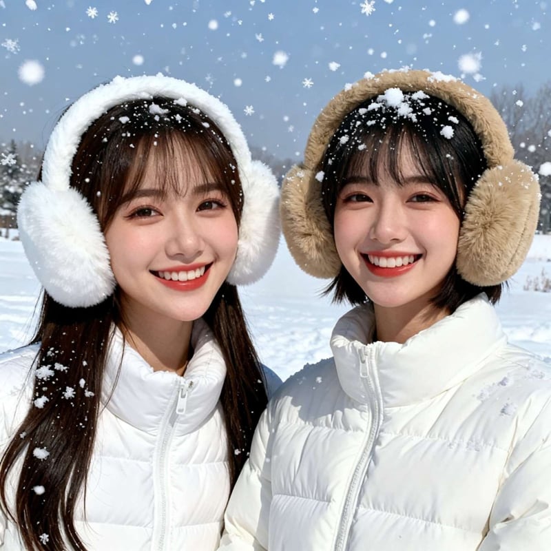 Sieviešu ziemas ausu aizsargi velosipēdam, pūkaini, pret vēju un silti, ar svītru rakstu