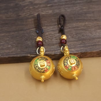 Kljucni privjesak s oslikanim zodijakom, kineskog stila od legure, okretni motiv