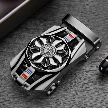 Vīriešu automātiskā jostas sprādze no sakausējuma, elipses formas sprādze, četru lapu dobil ražojums, biznesa stils