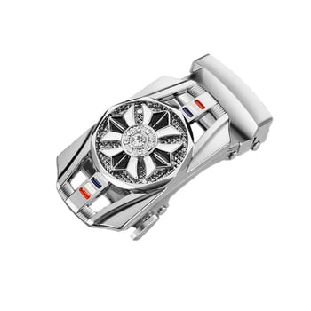 Vīriešu automātiskā jostas sprādze no sakausējuma, elipses formas sprādze, četru lapu dobil ražojums, biznesa stils