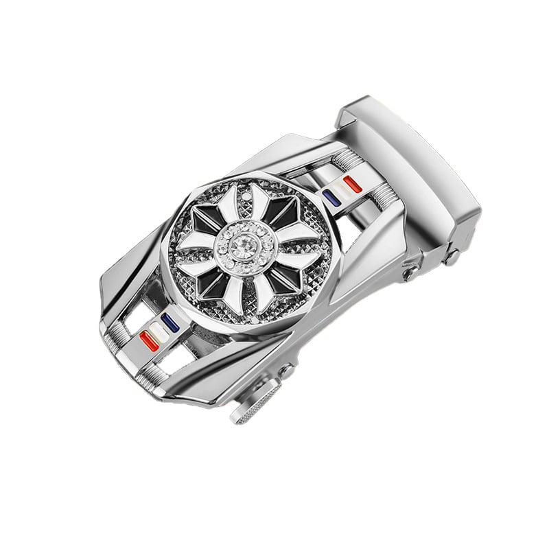 Vīriešu automātiskā jostas sprādze no sakausējuma, elipses formas sprādze, četru lapu dobil ražojums, biznesa stils