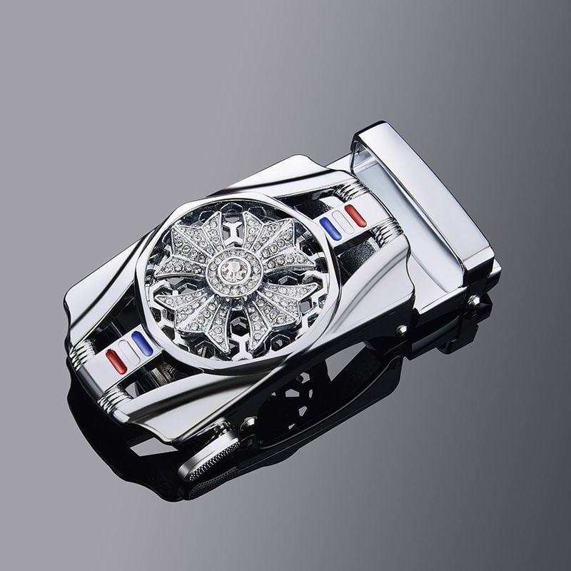 Vīriešu automātiskā jostas sprādze no sakausējuma, elipses formas sprādze, četru lapu dobil ražojums, biznesa stils