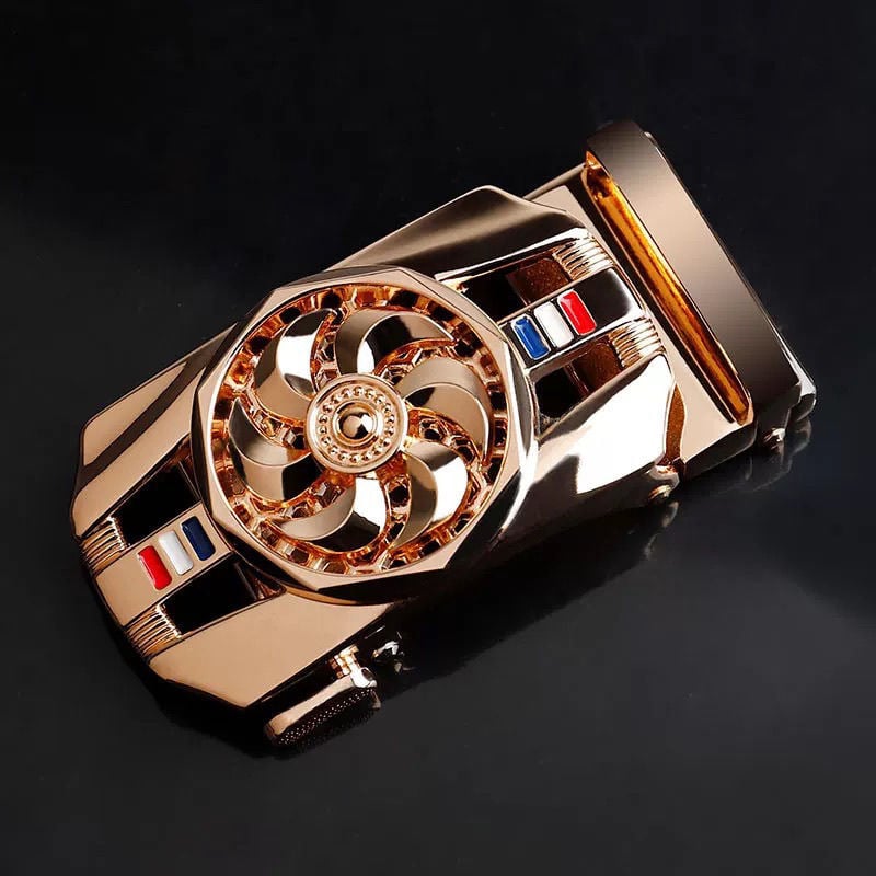 Vīriešu automātiskā jostas sprādze no sakausējuma, elipses formas sprādze, četru lapu dobil ražojums, biznesa stils