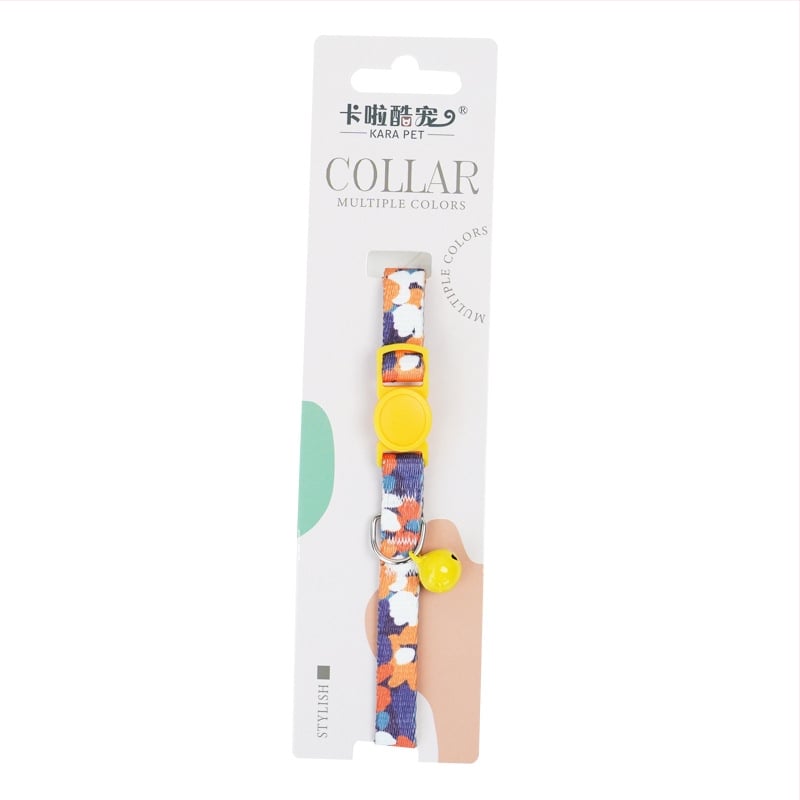 Colier pentru pisici cu clopoțel și papion, design gât-scarf, cataramă de siguranță anti-sufocare, poliester
