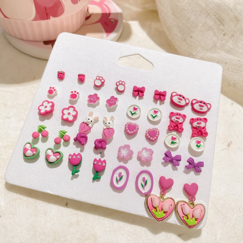 Naušnice Miyou – legura; obrada: kapanje ulja; stil: japanski i korejski; oblici: srce, cvijet, listovi, geometrijski