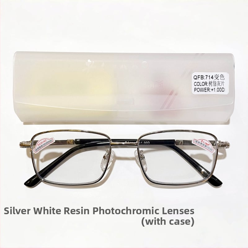 Lasīšanas briļļas, retro, metāla pilnais rāmis, lēcas no sveķiem, pret zilās gaismas, fotokromiskas, asfēriskas