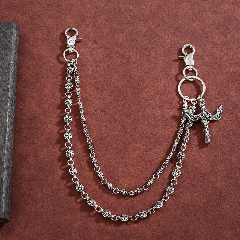 Lanac za struk s križnim motivom - retro stil, galvanizirani cinkov metal, Along the Tide Jewelry