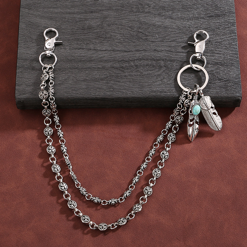 Lanac za struk s križnim motivom - retro stil, galvanizirani cinkov metal, Along the Tide Jewelry