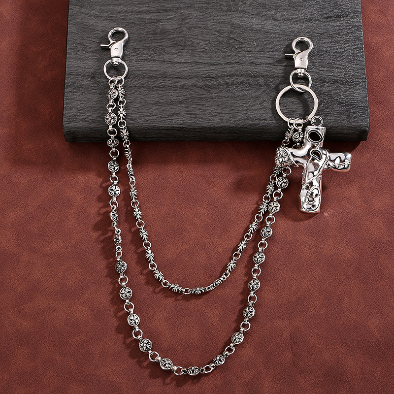 Lanac za struk s križnim motivom - retro stil, galvanizirani cinkov metal, Along the Tide Jewelry